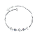 Moissanite Sterling Silver Clover Bracelet