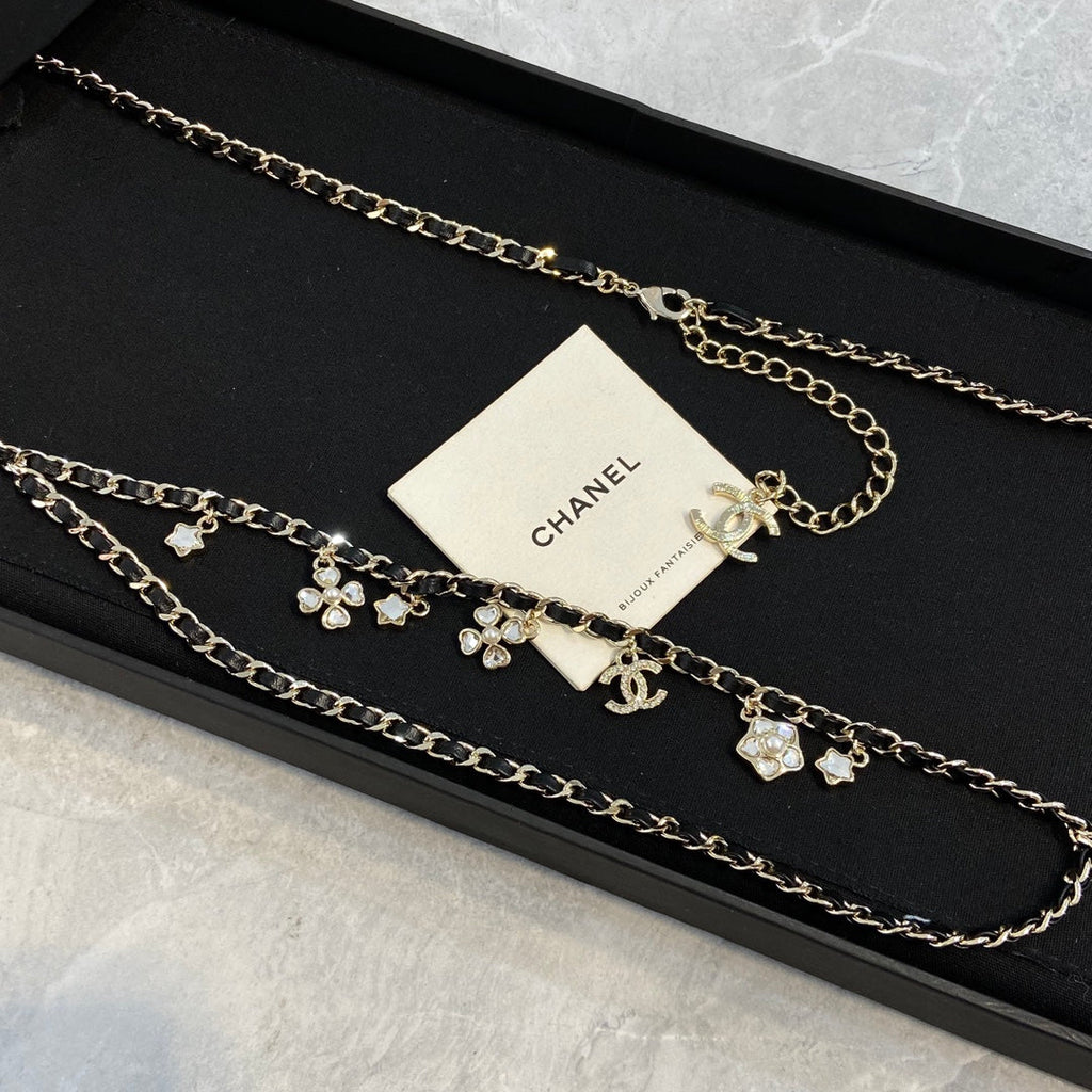Chanel Black Leather Waist Band