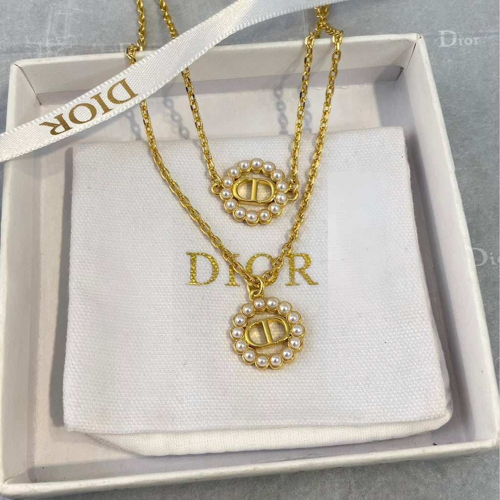 Dior Petite Pearl Necklace Bracelet