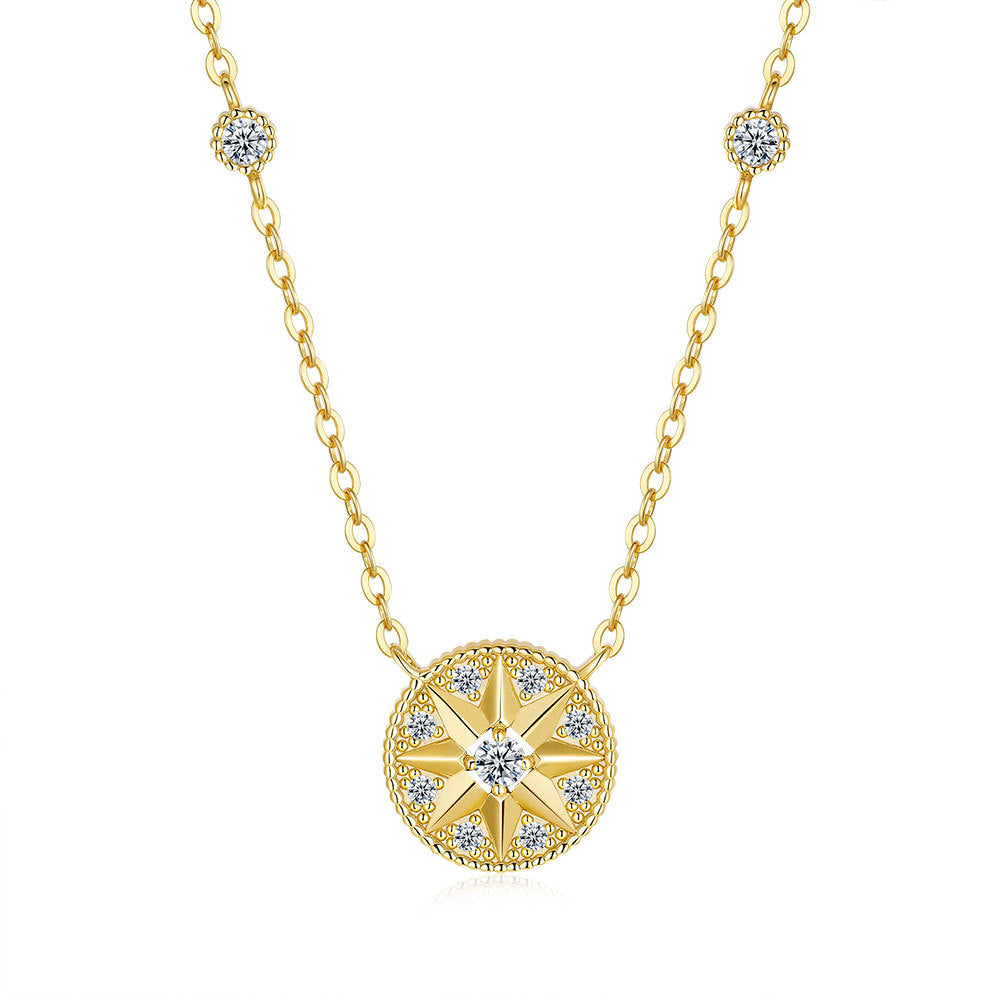 Six-pointed Star Pendant 14K Gold Plated Moissanite Necklace
