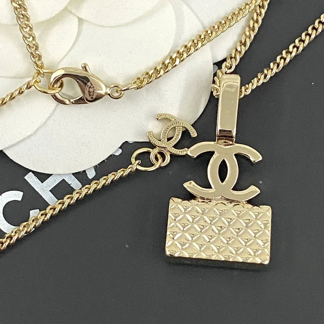 Chanel Bag Necklace Earrings