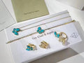 VCA Blue Butterfly Bracelet Necklace Earrings Ring
