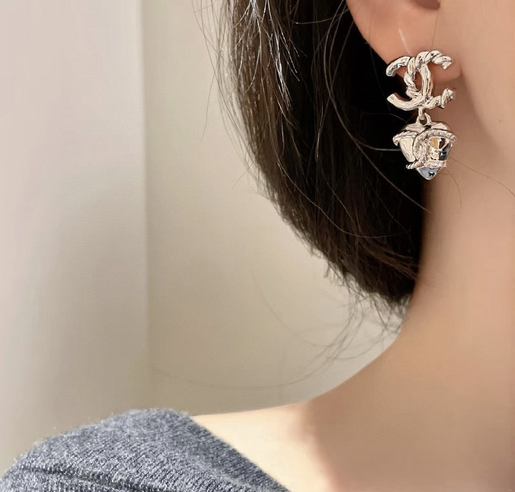 Chanel Heart Anchor Earrings