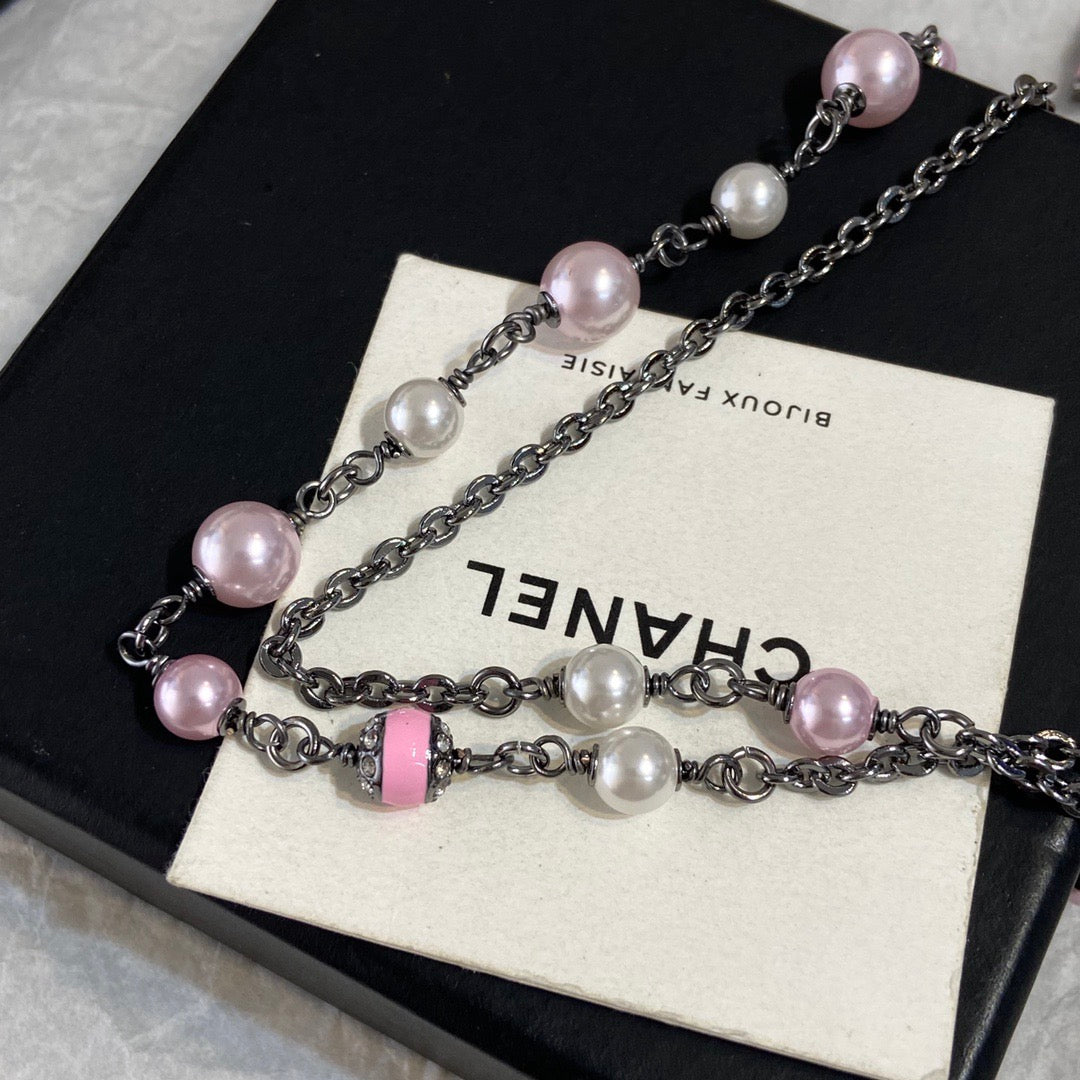 Chanel Double Layer Bowknot Chain Necklace
