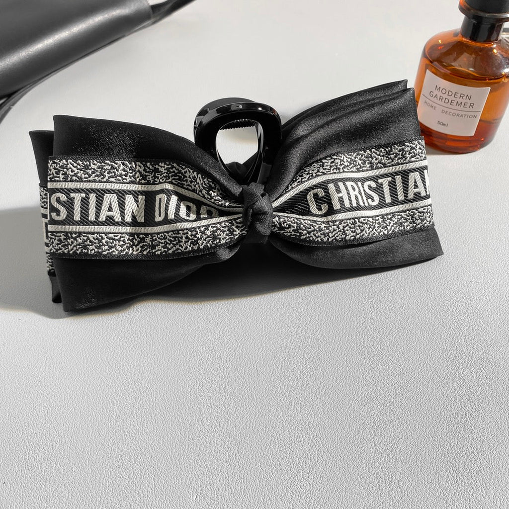 Dior Black White Bowknot Hair Accessory
