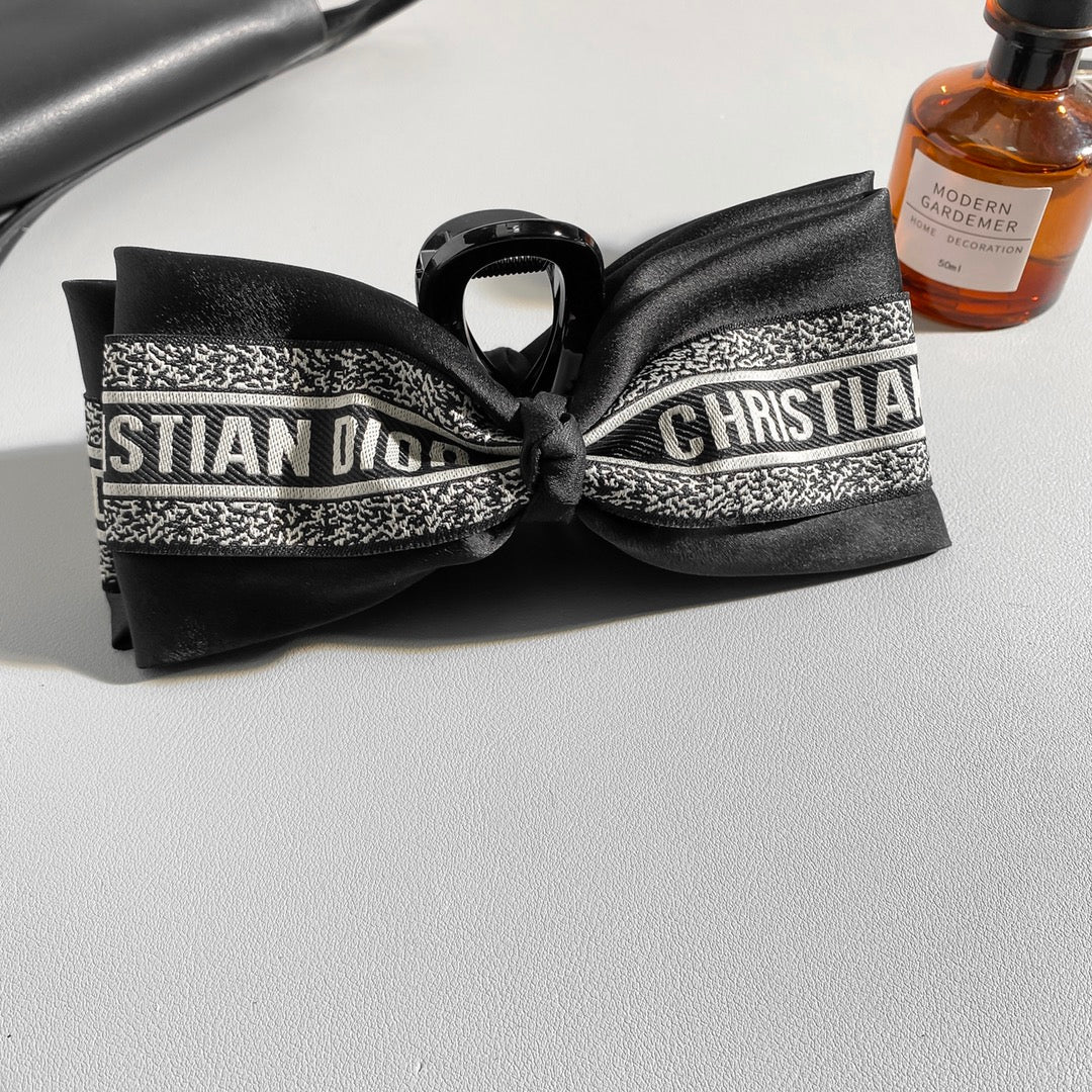 Dior Black White Bowknot Hair Accessory