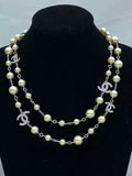 Chanel Double Chain Pearl Necklace