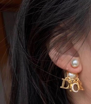 Dior Pink Pearl Earrings