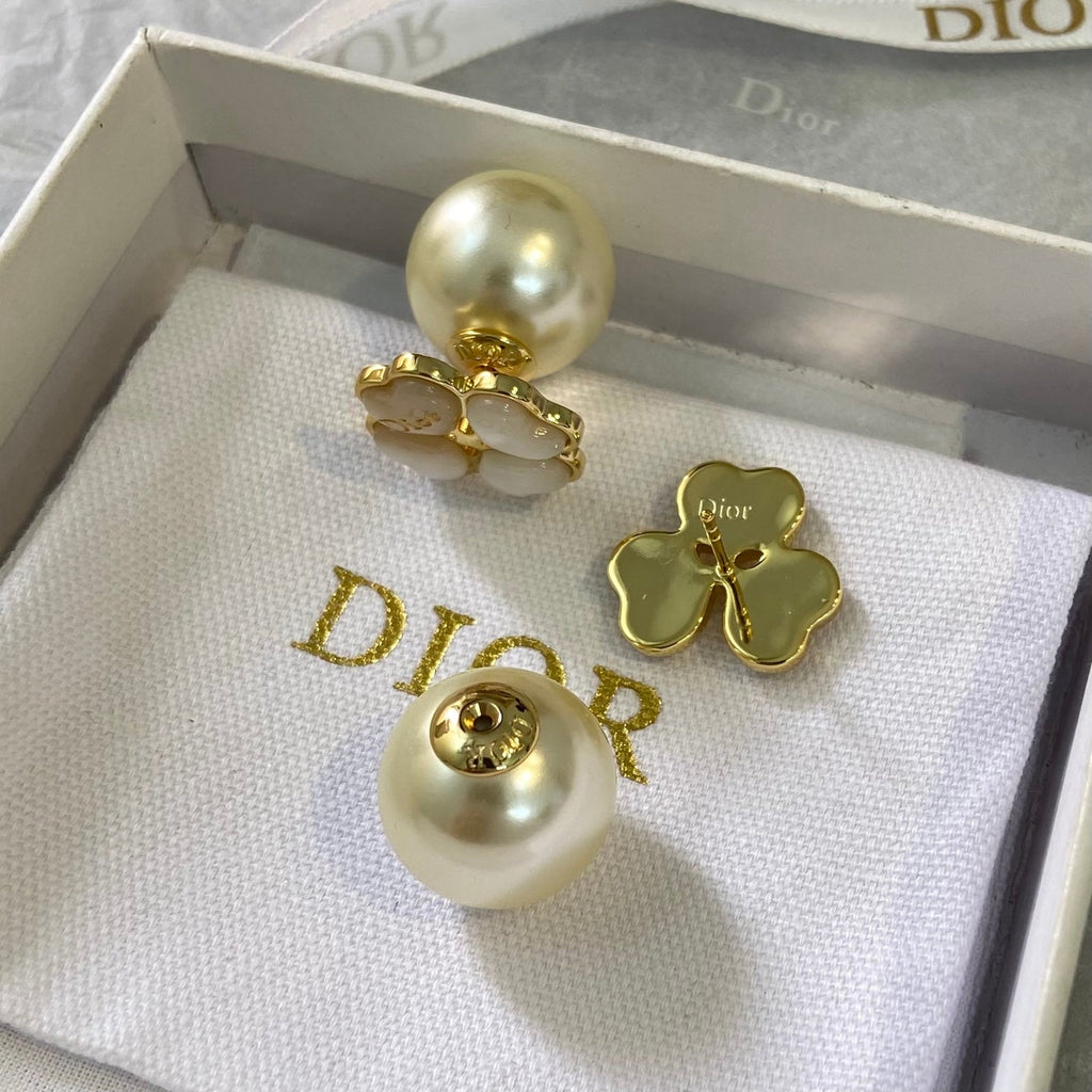 Dior Pearl Flower Earrings